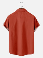 Men's Striped Everyday with Toucan in a Cocktail Glass Short Sleeve Casual Shirt ElevenOasis