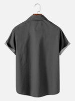 Men's Striped Everyday with Toucan in a Cocktail Glass Short Sleeve Casual Shirt ElevenOasis