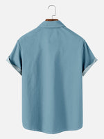 Men's Striped Everyday with Toucan in a Cocktail Glass Short Sleeve Casual Shirt ElevenOasis