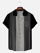 Men's Retro Tonal Panel Short Sleeve Shirt ElevenOasis