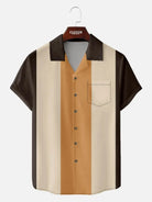 Men's Retro Tonal Panel Short Sleeve Shirt ElevenOasis