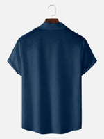 Men's Retro Pinstripe Bowling Short Sleeve Shirt Eleven Oasis