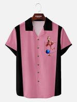 Men's Flamingo Bowling Short Sleeve Shirt Eleven Oasis