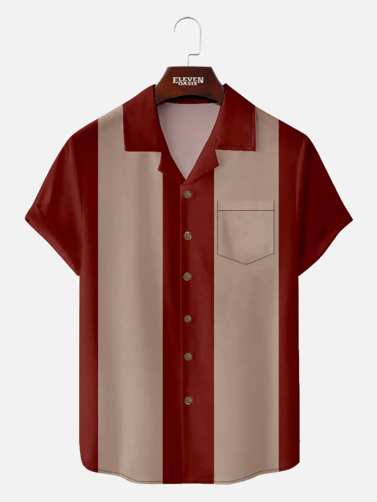 Men's Retro Bowling Short Sleeve Shirt ElevenOasis
