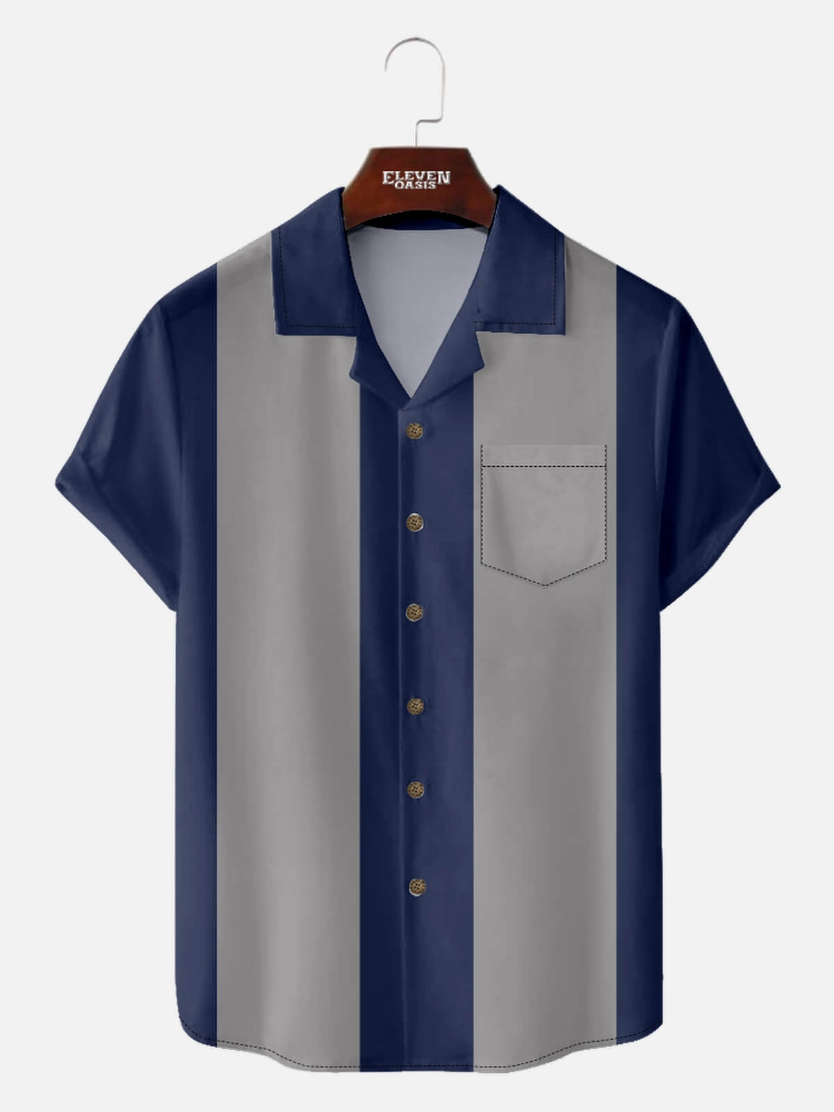 Men's Classic Bowling Style Short Sleeve Shirt ElevenOasis