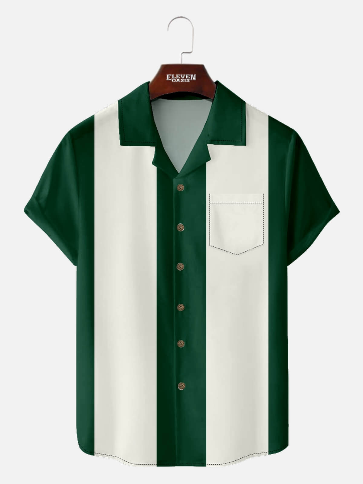 Men's Classic Bowling Style Short Sleeve Shirt ElevenOasis