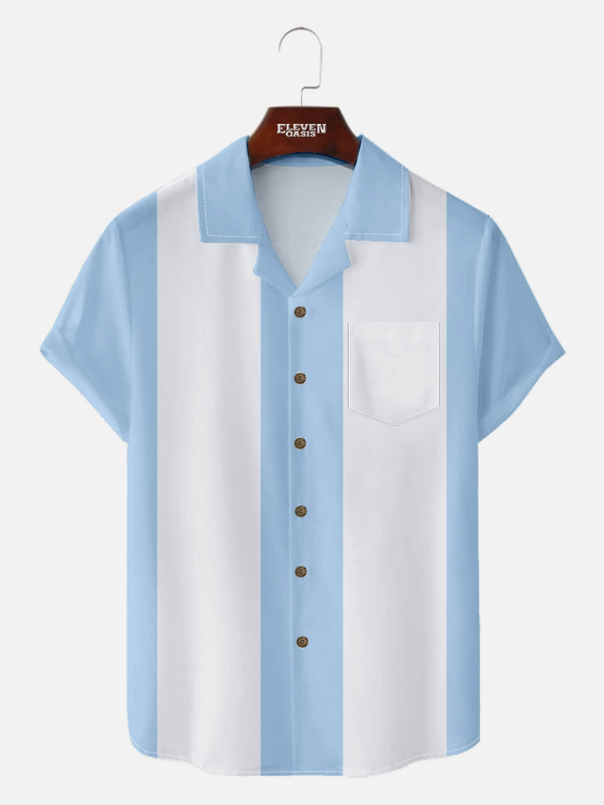 Men's Classic Bowling Style Short Sleeve Shirt ElevenOasis