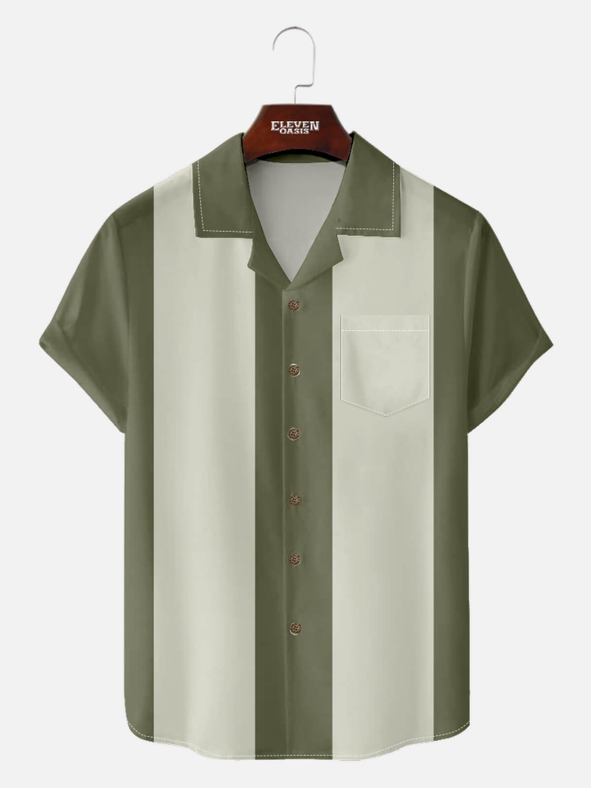 Men's Classic Bowling Style Short Sleeve Shirt ElevenOasis