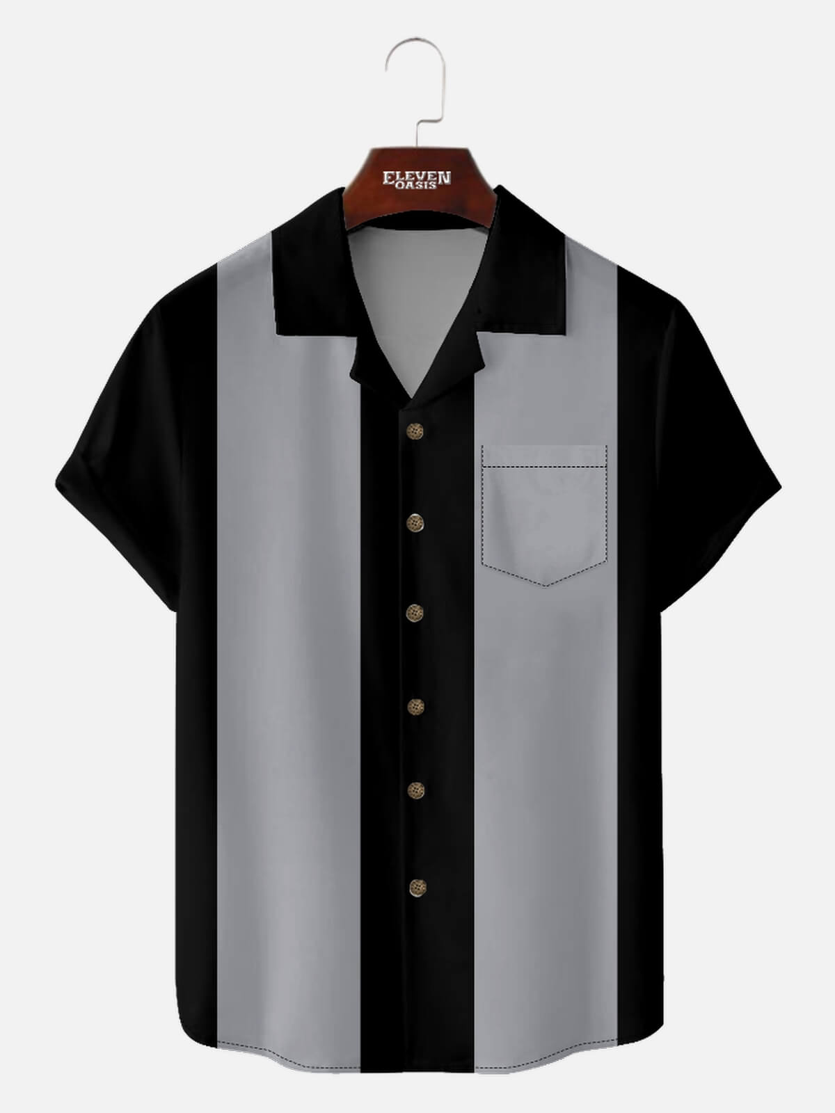 Men's Classic Bowling Style Short Sleeve Shirt ElevenOasis