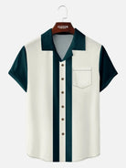 Men's Classic Racing Stripe Bowling Short Sleeve Shirt Eleven Oasis