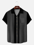 Men's Framed Panel Contrast Collar Short Sleeve Shirt ElevenOasis
