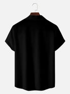 Men's Framed Panel Contrast Collar Short Sleeve Shirt ElevenOasis