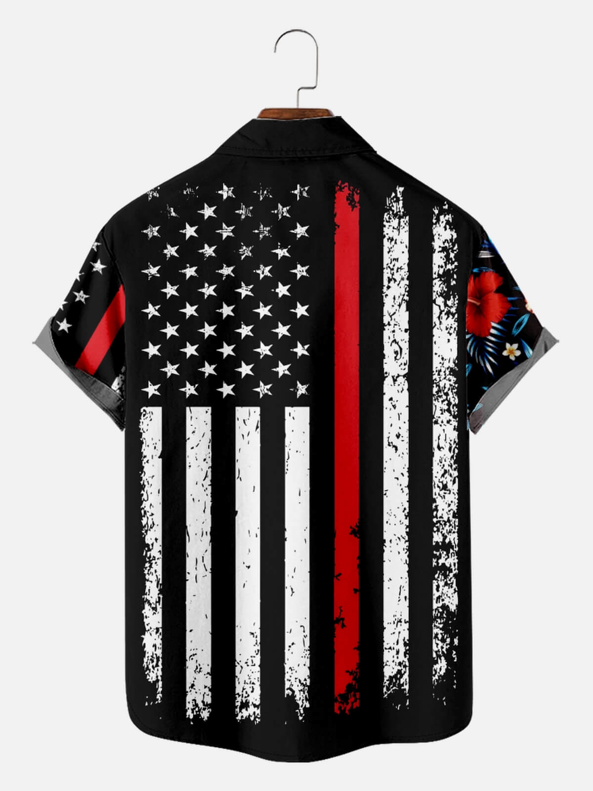 Men's Split Hawaiian Flag Short Sleeve Shirt Eleven Oasis