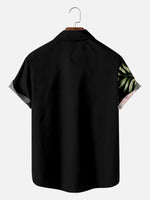 Tall Men's Split Tropical Floral Short Sleeve Shirt ElevenOasis