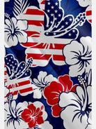 Men's Patriotic Hawaiian Floral Short Sleeve Shirt Eleven Oasis