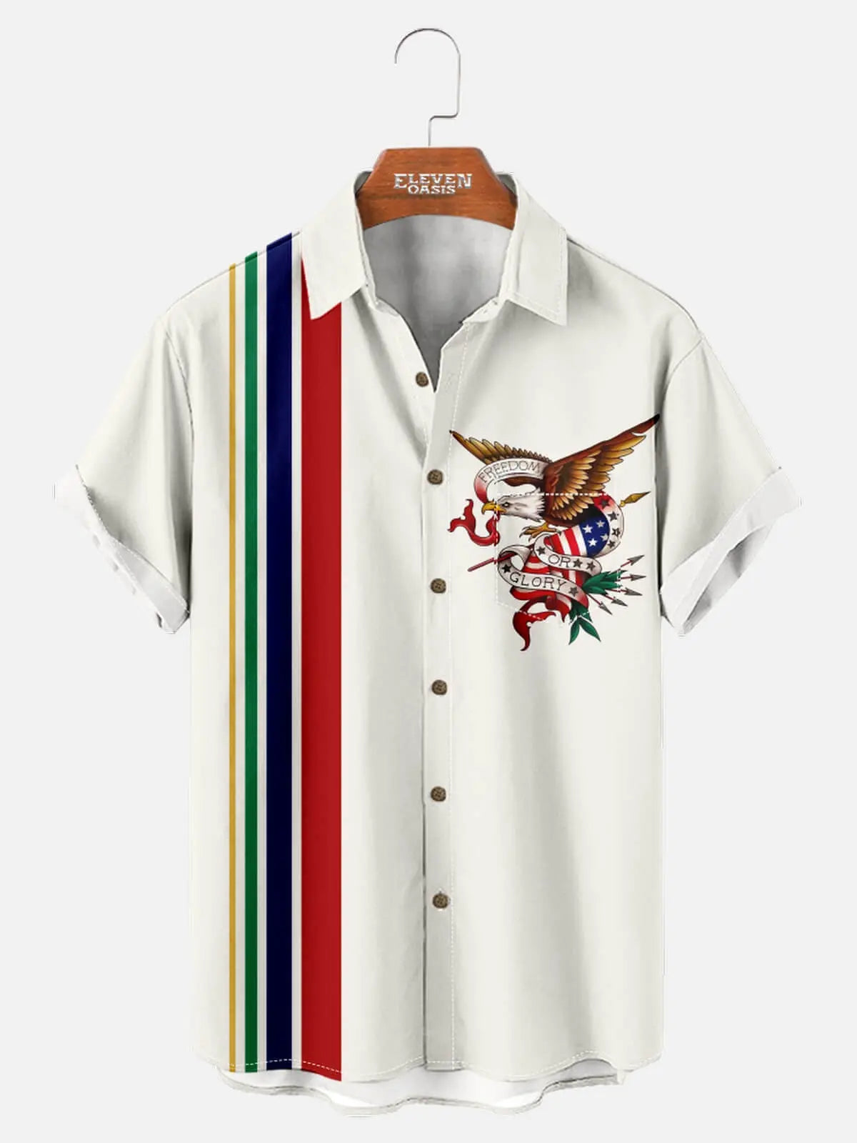 Tall Men's Freedom Glory Eagle Short Sleeve Shirt Eleven Oasis
