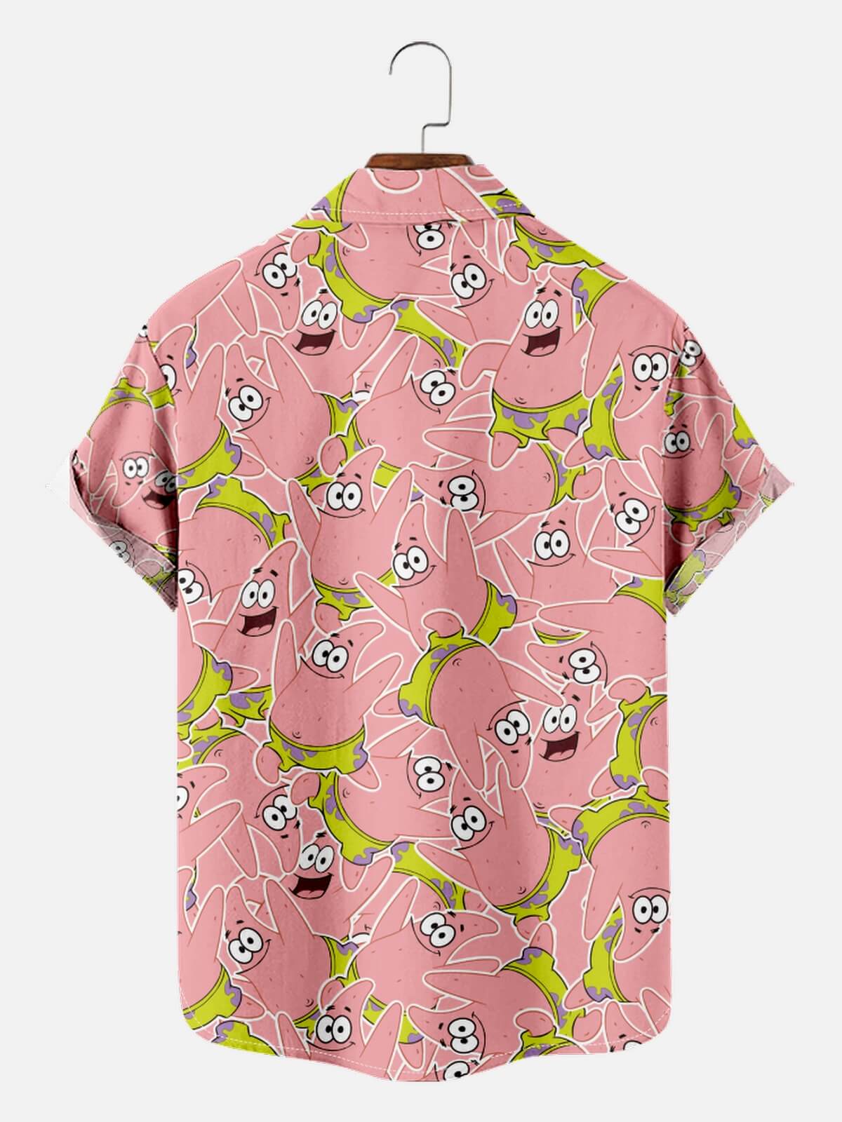 Tall Men's Patrick Star Pattern Short Sleeve Shirt Eleven Oasis