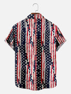 Men's Distressed Stars & Stripes Hawaiian Short Sleeve Shirt Eleven Oasis