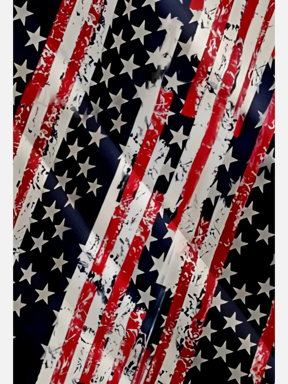 Men's Distressed Stars & Stripes Hawaiian Short Sleeve Shirt Eleven Oasis