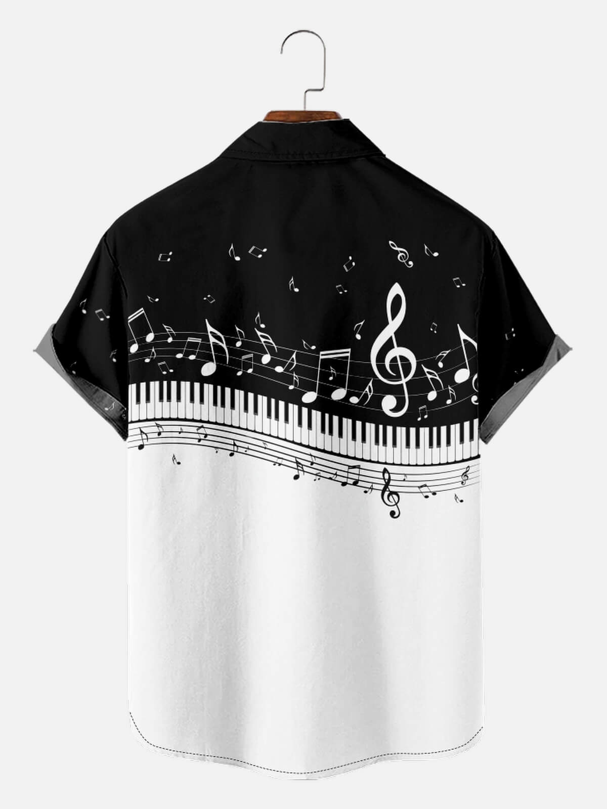 Men's Piano Keys and Notes Short Sleeve Shirt Eleven Oasis