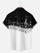 Tall Men's Piano Keys and Notes Short Sleeve Shirt Eleven Oasis