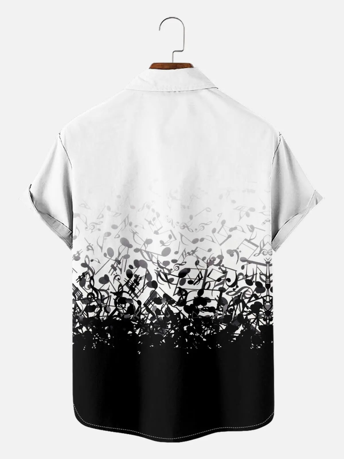 Tall Men's Music Note Gradient Short Sleeve Shirt Eleven Oasis