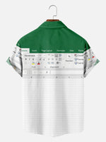 Men's Office Humor Excel Spreadsheet Short Sleeve Shirt ElevenOasis