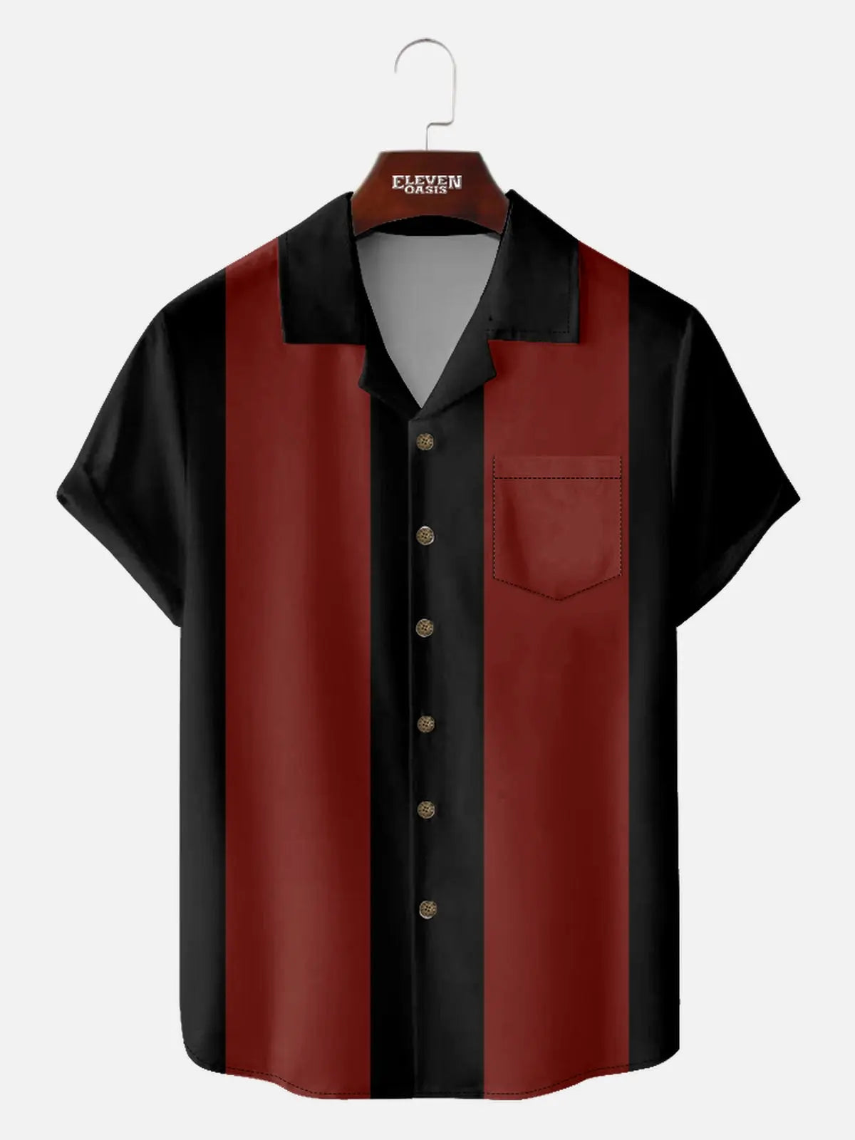 Men's Classic Customizable Bowling Style Short Sleeve Shirt ElevenOasis