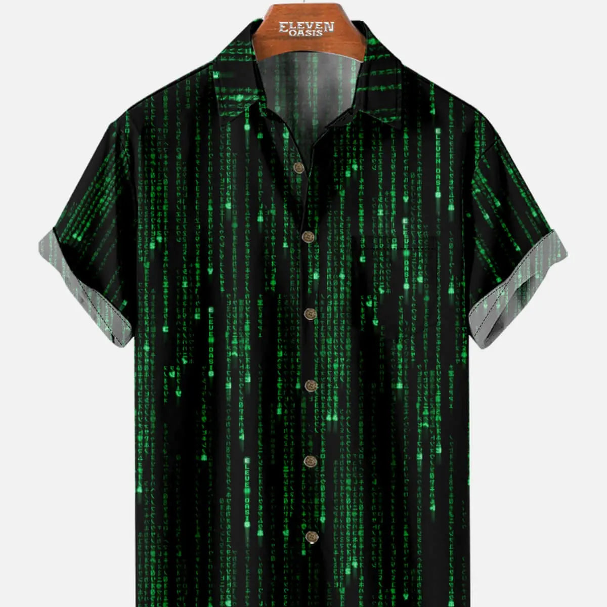 Men's Matrix Code Movie Short Sleeve Shirt | Eleven Oasis