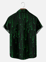Tall Men's Matrix Code Movie Short Sleeve Shirt Eleven Oasis