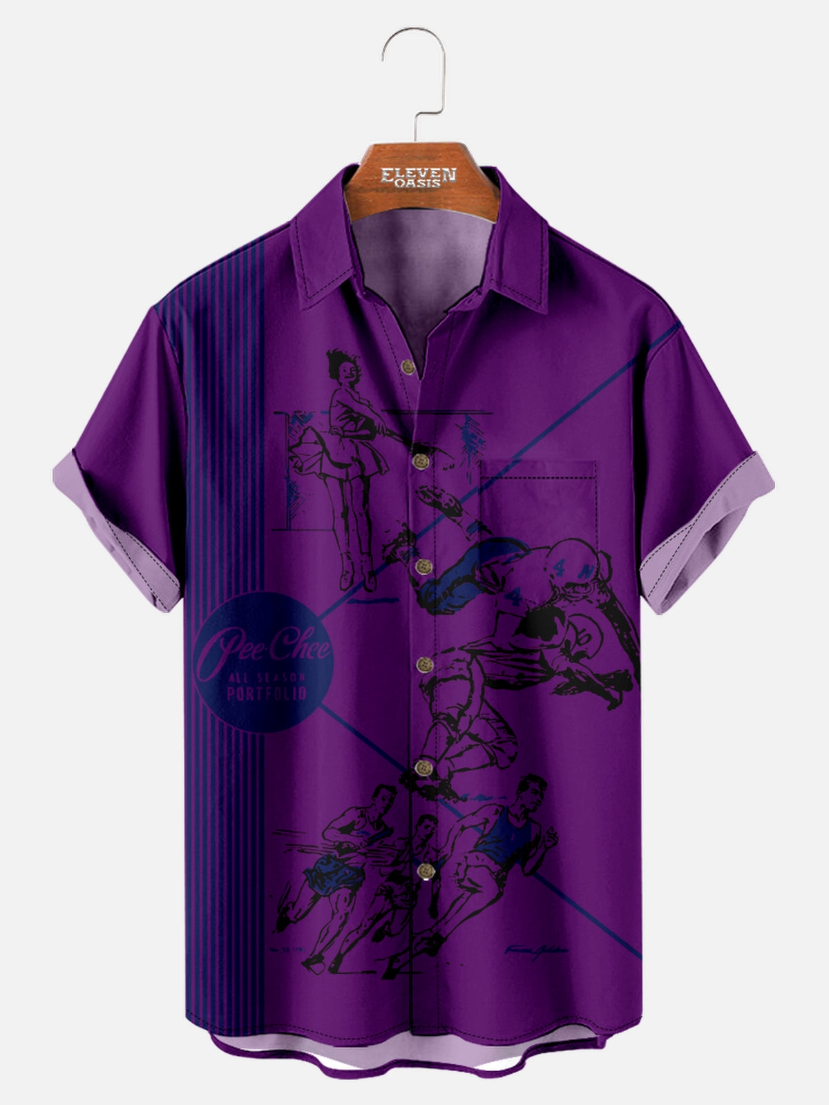 Tall Men's Pop Culture 70's-80s Nostalgia Short Sleeve Shirt ElevenOasis
