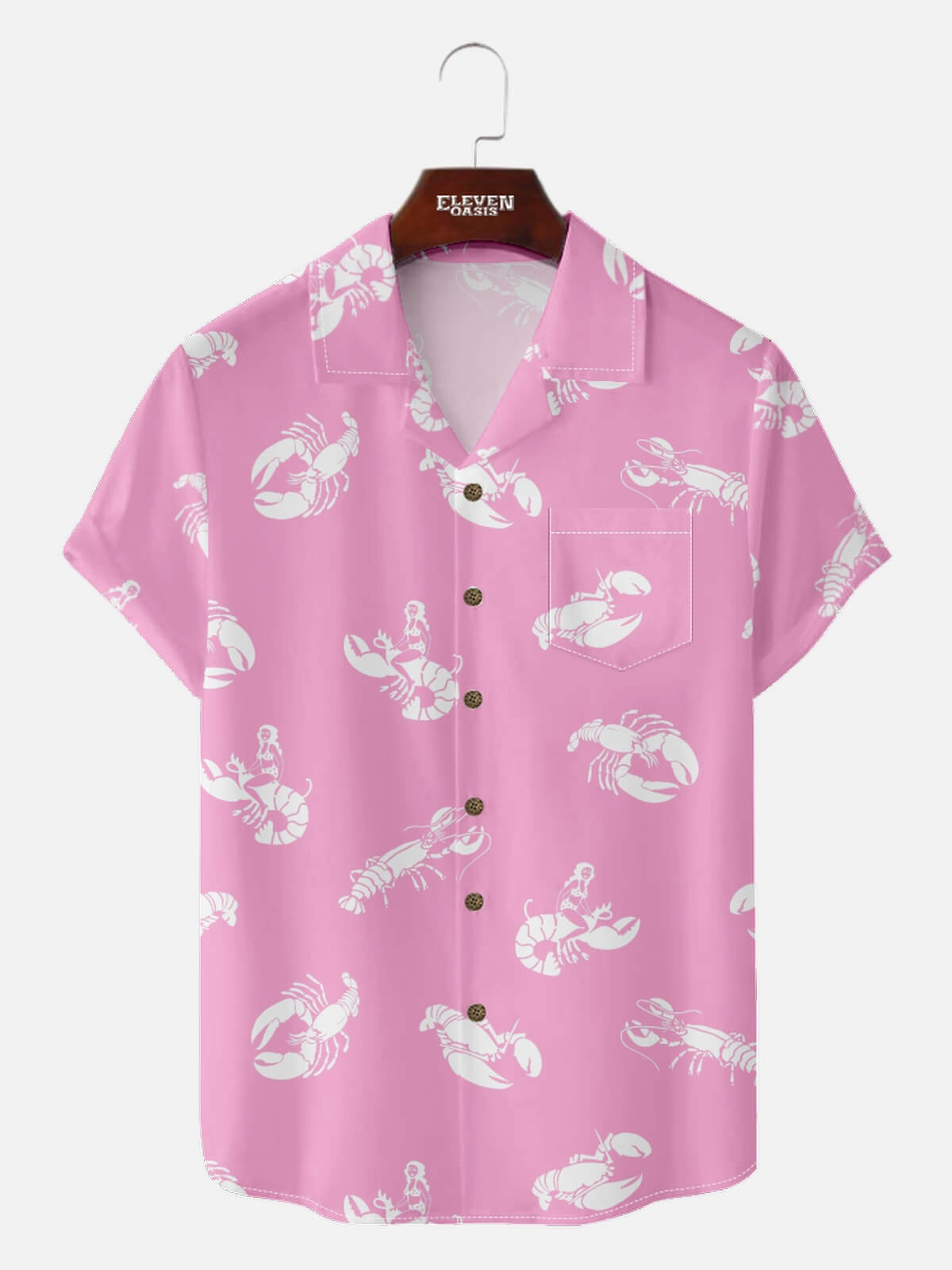 Men's Lobster Pin-Up Short Sleeve Shirt ElevenOasis