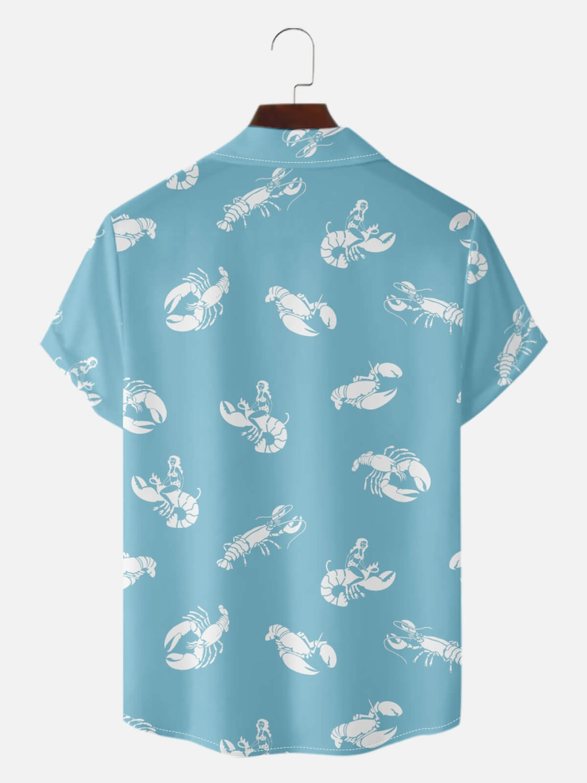 Men's Lobster Pin-Up Short Sleeve Shirt ElevenOasis