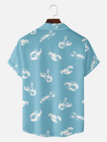 Men's Lobster Pin-Up Short Sleeve Shirt ElevenOasis