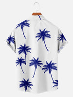 Men's Coconut Tree Pattern Basic Short Sleeve Shirt ElevenOasis