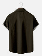 Men's Basic 50s Style Bowling Short Sleeve Shirt ElevenOasis