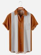 Men's Basic 50s Style Bowling Short Sleeve Shirt ElevenOasis