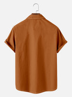 Men's Basic 50s Style Bowling Short Sleeve Shirt ElevenOasis