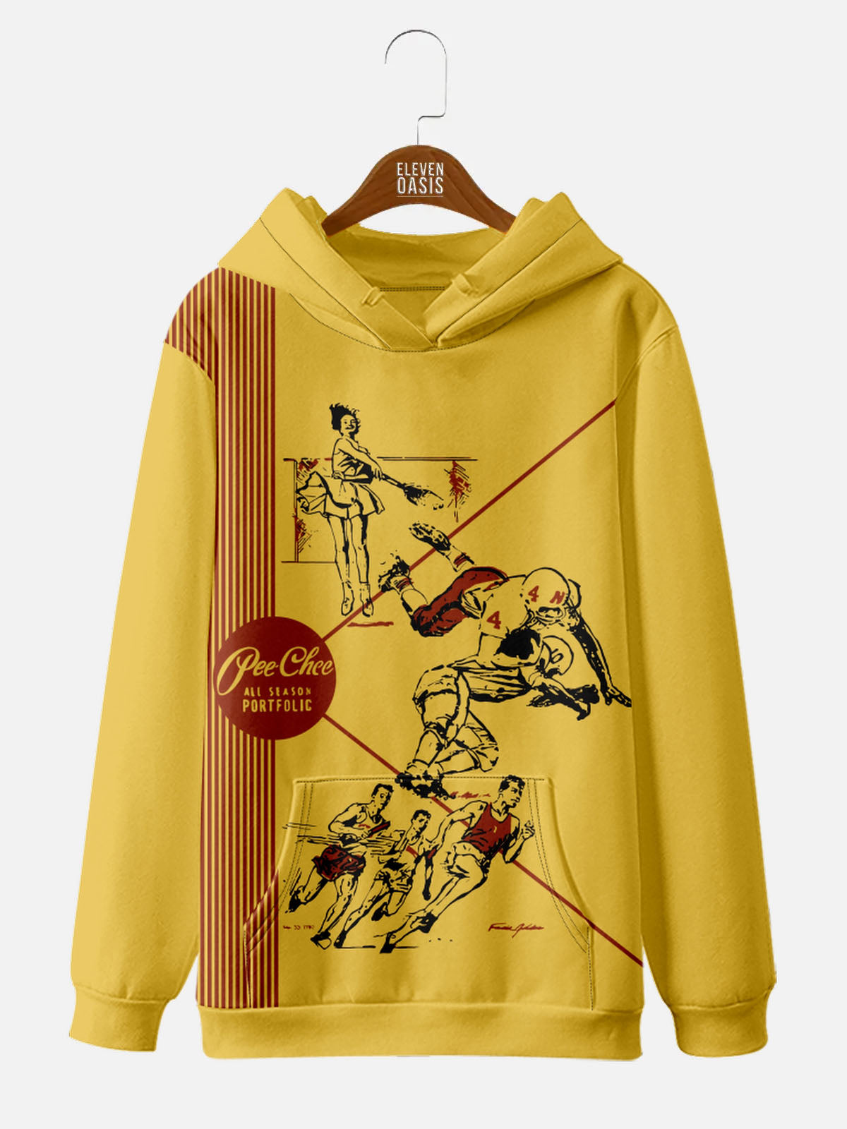 Unisex Pee Chee Folder Front Cover Nostalgia Hoodie ElevenOasis