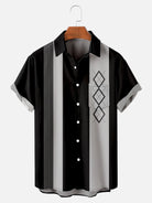 Tall Men's Mid-Century Geometric Short Sleeve Shirt ElevenOasis