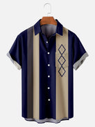 Tall Men's Mid-Century Geometric Short Sleeve Shirt ElevenOasis