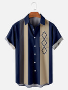 Tall Men's Mid-Century Geometric Short Sleeve Shirt ElevenOasis