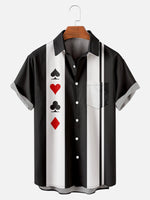 Men's Geometric Print Casual Short Sleeve Hawaiian Bowling Shirt ElevenOasis