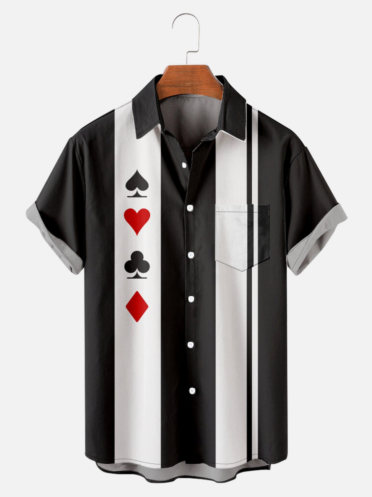 Men's Geometric Print Casual Short Sleeve Hawaiian Bowling Shirt ElevenOasis