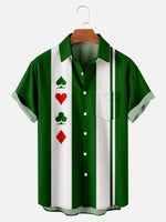 Men's Geometric Print Casual Short Sleeve Hawaiian Bowling Shirt ElevenOasis