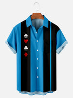 Men's Geometric Print Casual Short Sleeve Hawaiian Bowling Shirt ElevenOasis
