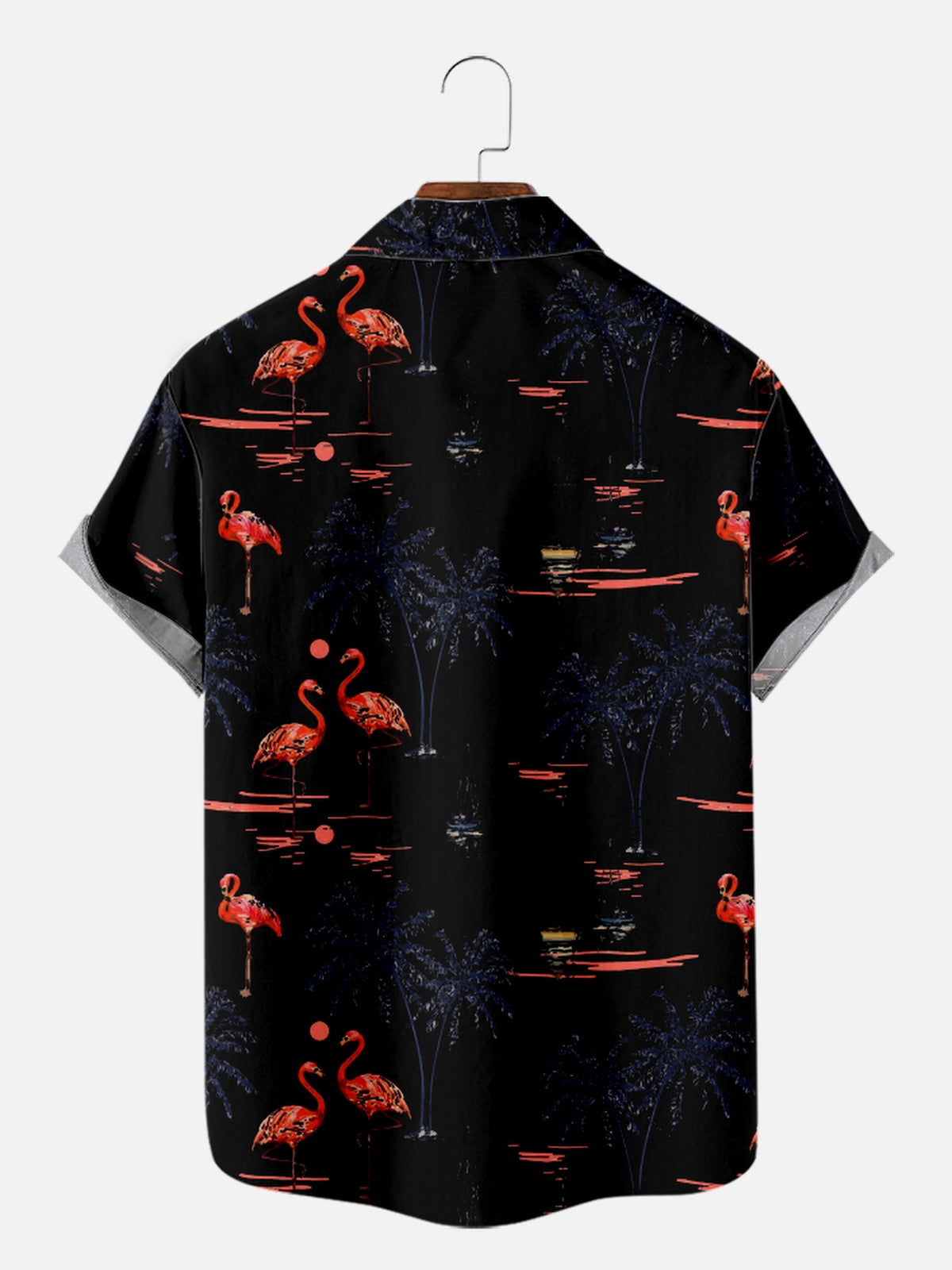 Men's Beach Flamingo Vacay Style Casual Short Sleeve Shirt ElevenOasis