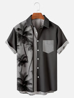 Tall Men's Coconut Tree Casual Breathable Hawaiian Short Sleeve Shirt ElevenOasis