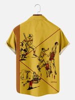 Tall Men's Pee Chee Folder Front and Back Cover Nostalgia Short Sleeve Shirt ElevenOasis