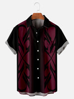 Tall Men's Racing Stripe Geometric Short Sleeve Shirt ElevenOasis
